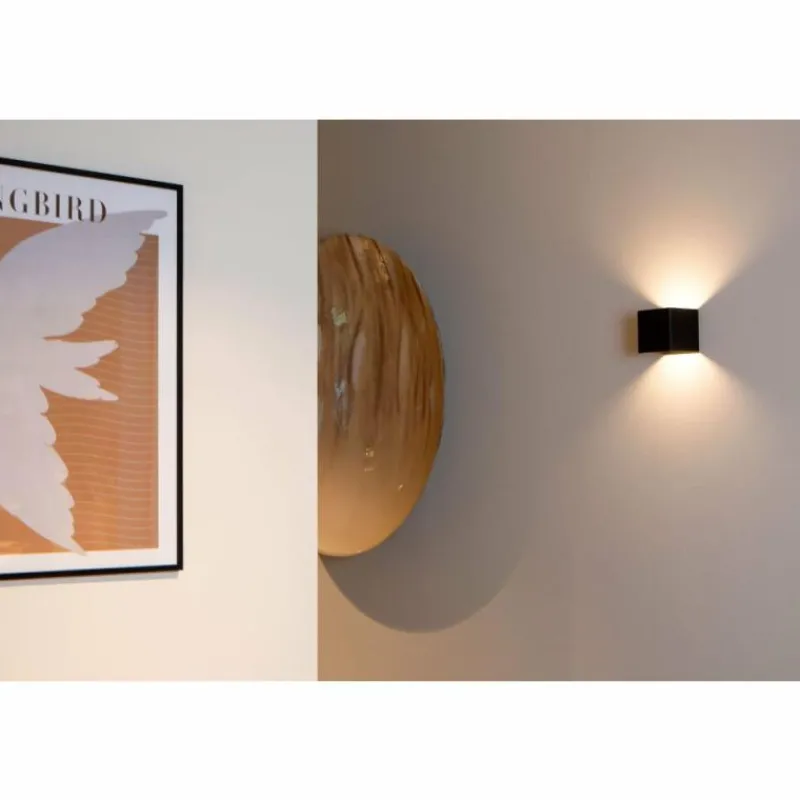 Luminaires Lucide VERTIGO Applique murale LED Noir, 1 lumière, Détecteur de mouvement* Éclairage Led