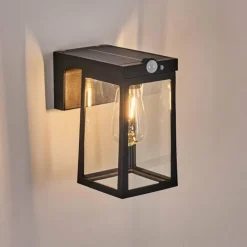 hofstein Verup Lampe murale d´extérieur, Applique murale LED Noir, 1 lumière, Détecteur de mouvement