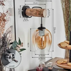 hofstein Vevino Applique murale Écru, Noir, 1 lumière