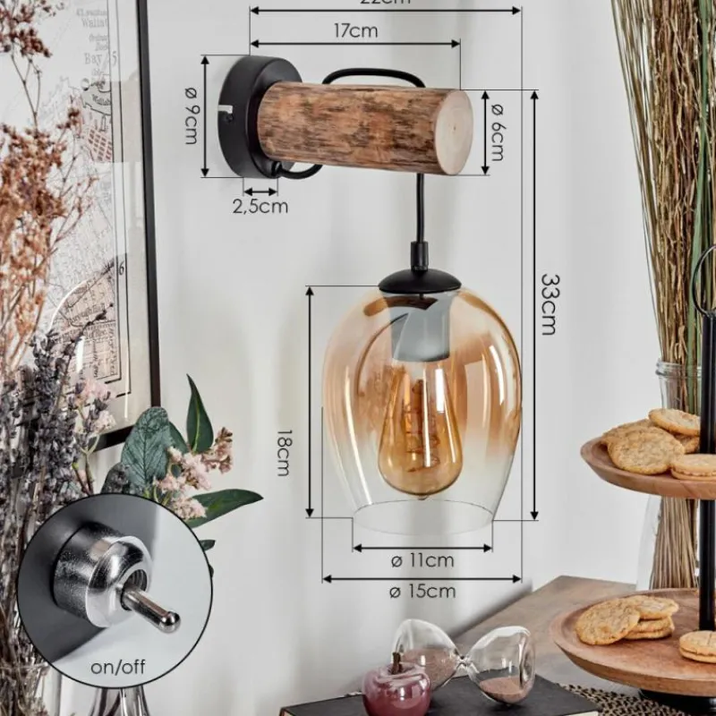 hofstein Vevino Applique murale Écru, Noir, 1 lumière