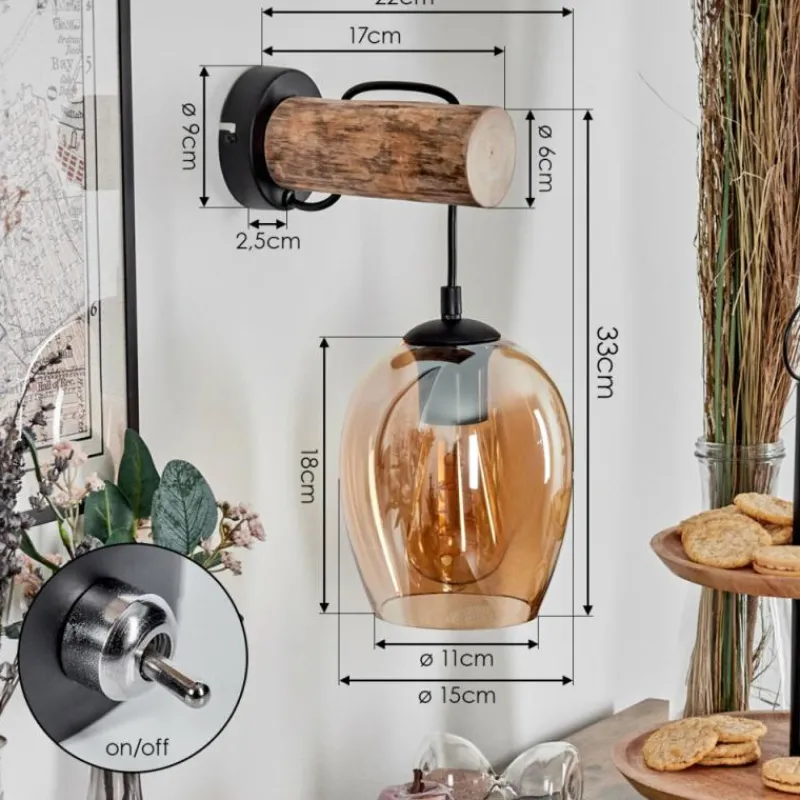 hofstein Vevino Applique murale Écru, Noir, 1 lumière