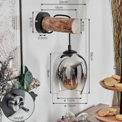 hofstein Vevino Applique murale Écru, Noir, 1 lumière