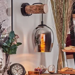 hofstein Vevino Applique murale Écru, Noir, 1 lumière