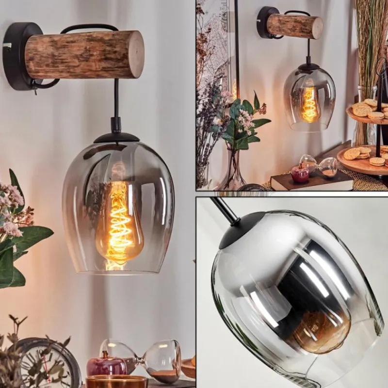 hofstein Vevino Applique murale, Spot mural Écru, Noir, 1 lumière