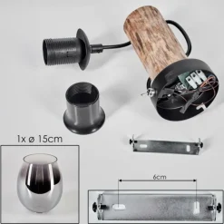 hofstein Vevino Applique murale, Spot mural Écru, Noir, 1 lumière