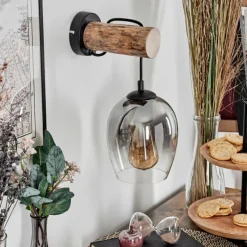 hofstein Vevino Applique murale, Spot mural Écru, Noir, 1 lumière