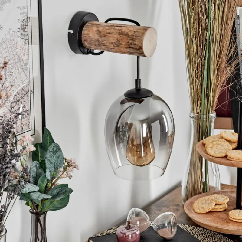 hofstein Vevino Applique murale, Spot mural Écru, Noir, 1 lumière