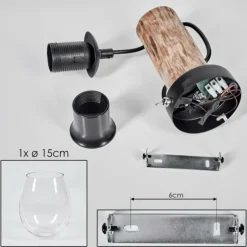 hofstein Vevino Applique murale, Spot mural Écru, Noir, 1 lumière