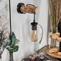 hofstein Vevino Applique murale, Spot mural Écru, Noir, 1 lumière