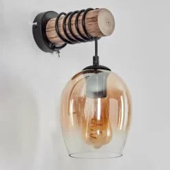 hofstein Vevino Boule lumineuse, Applique murale Écru, Noir, 1 lumière