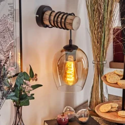 hofstein Vevino Boule lumineuse, Applique murale Écru, Noir, 1 lumière