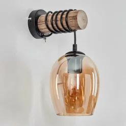 hofstein Vevino Boule lumineuse, Applique murale Écru, Noir, 1 lumière