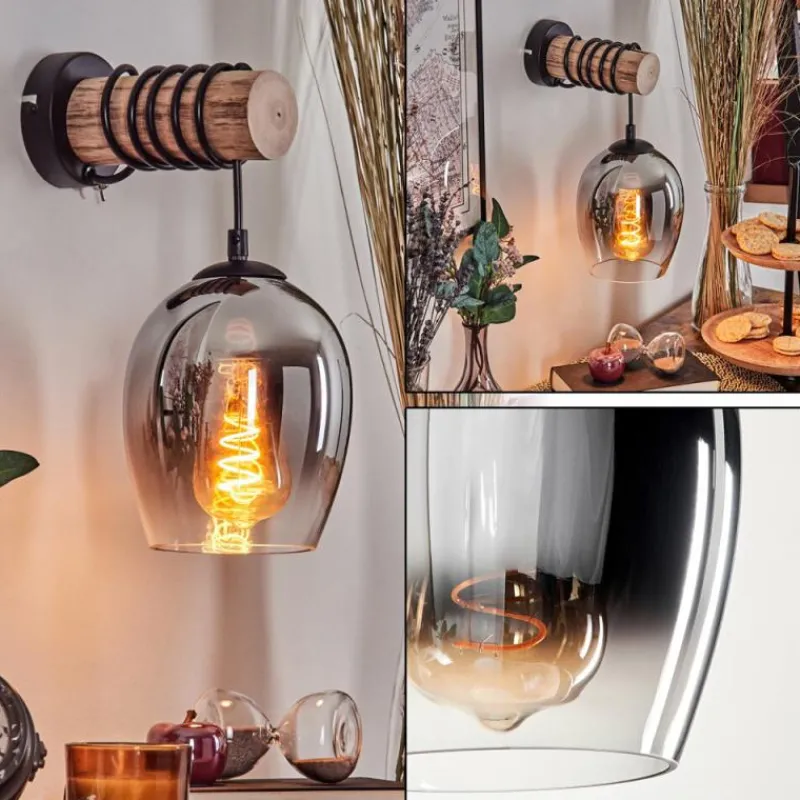 hofstein Vevino Boule lumineuse, Applique murale Écru, Noir, 1 lumière