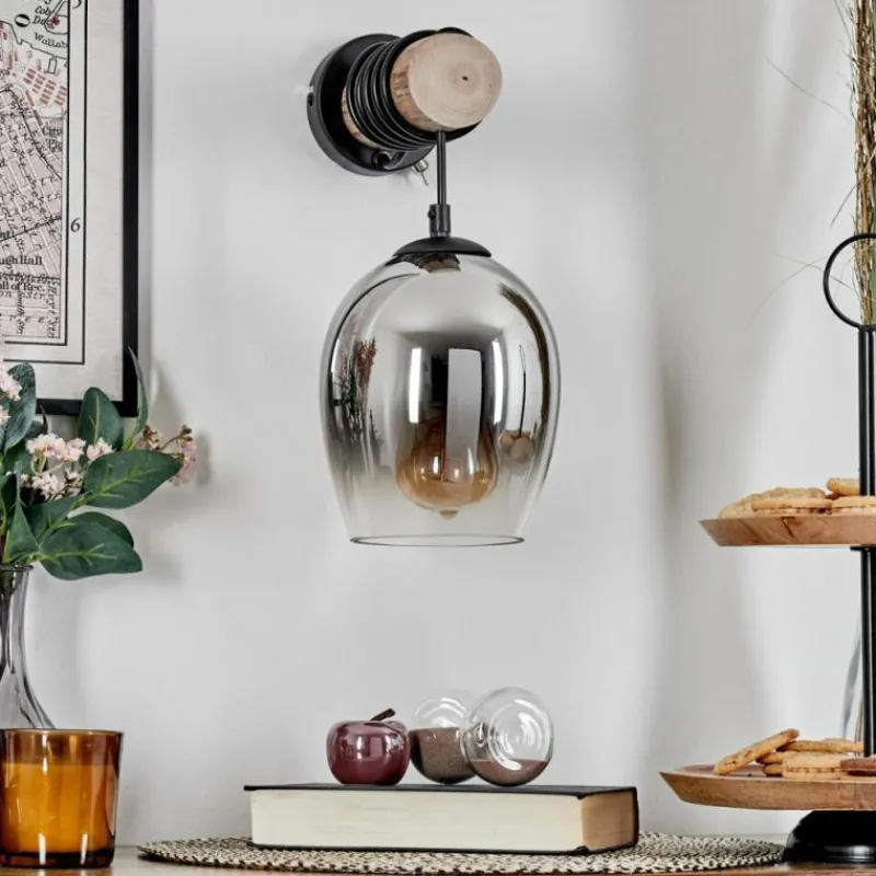 hofstein Vevino Boule lumineuse, Applique murale Écru, Noir, 1 lumière