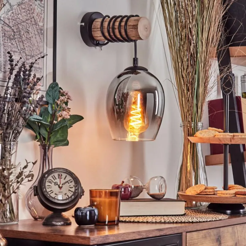 hofstein Vevino Boule lumineuse, Applique murale Écru, Noir, 1 lumière