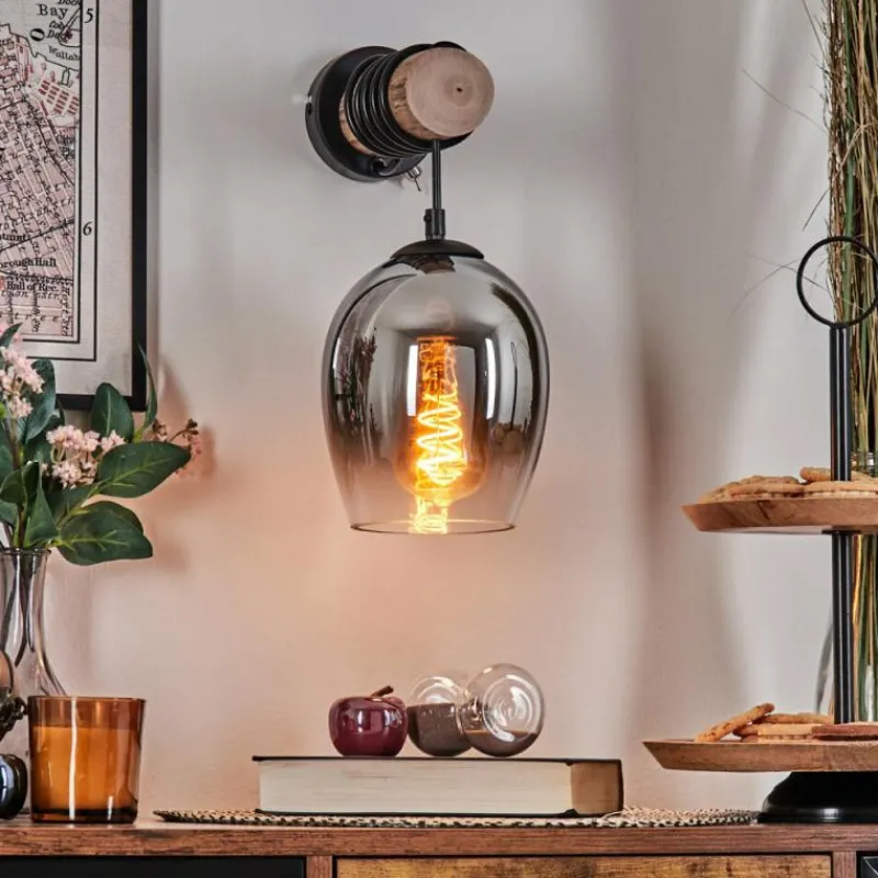 hofstein Vevino Boule lumineuse, Applique murale Écru, Noir, 1 lumière