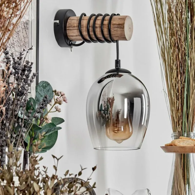 hofstein Vevino Boule lumineuse, Applique murale Écru, Noir, 1 lumière