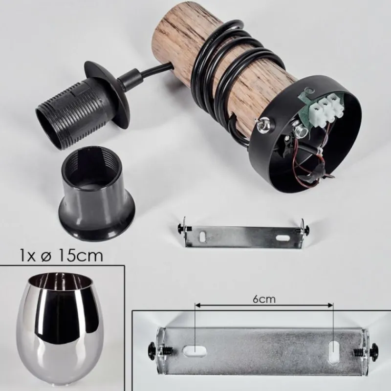 hofstein Vevino Boule lumineuse, Applique murale Écru, Noir, 1 lumière