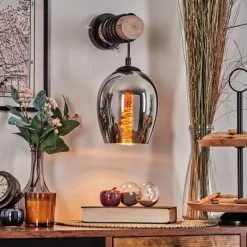 hofstein Vevino Boule lumineuse, Applique murale Écru, Noir, 1 lumière