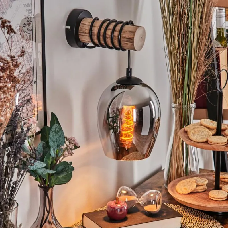 hofstein Vevino Boule lumineuse, Applique murale Écru, Noir, 1 lumière