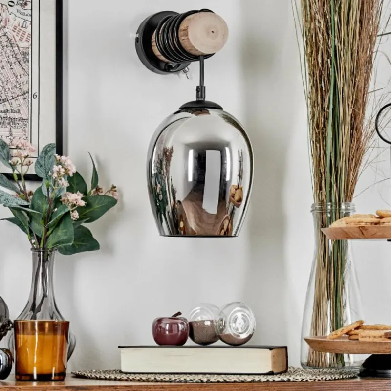 hofstein Vevino Boule lumineuse, Applique murale Écru, Noir, 1 lumière