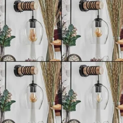 hofstein Vevino Boule lumineuse, Applique murale Écru, Noir, 1 lumière