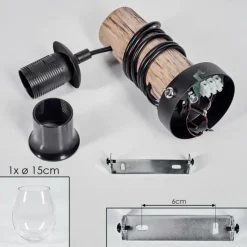 hofstein Vevino Boule lumineuse, Applique murale Écru, Noir, 1 lumière