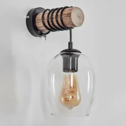 hofstein Vevino Boule lumineuse, Applique murale Écru, Noir, 1 lumière