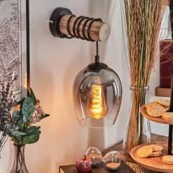 hofstein Vevino Boule lumineuse, Applique murale Écru, Noir, 1 lumière