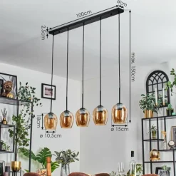 hofstein Vevino Suspension Ambre, 5 lumières
