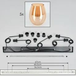 hofstein Vevino Suspension Ambre, 5 lumières