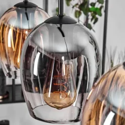 hofstein Vevino Suspension Ambre, Clair, Fumé, 3 lumières
