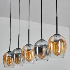 hofstein Vevino Suspension Ambre, Clair, Fumé, 5 lumières