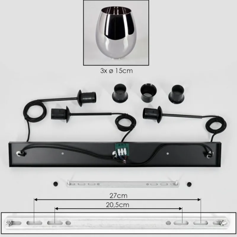 hofstein Vevino Suspension Chrome, 3 lumières