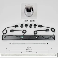 hofstein Vevino Suspension Chrome, Clair, 4 lumières