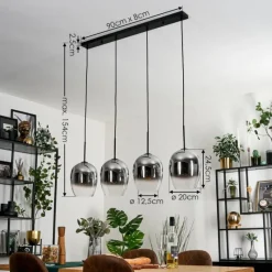 hofstein Vevino Suspension Chrome, Clair, 4 lumières