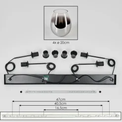 hofstein Vevino Suspension Chrome, Clair, 4 lumières