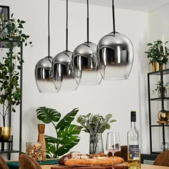 hofstein Vevino Suspension Chrome, Clair, 4 lumières