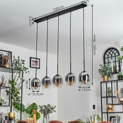 hofstein Vevino Suspension Chrome, Clair, 5 lumières