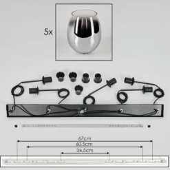 hofstein Vevino Suspension Chrome, Clair, 5 lumières