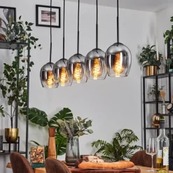 hofstein Vevino Suspension Chrome, Clair, 5 lumières