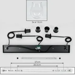 hofstein Vevino Suspension Clair, 3 lumières