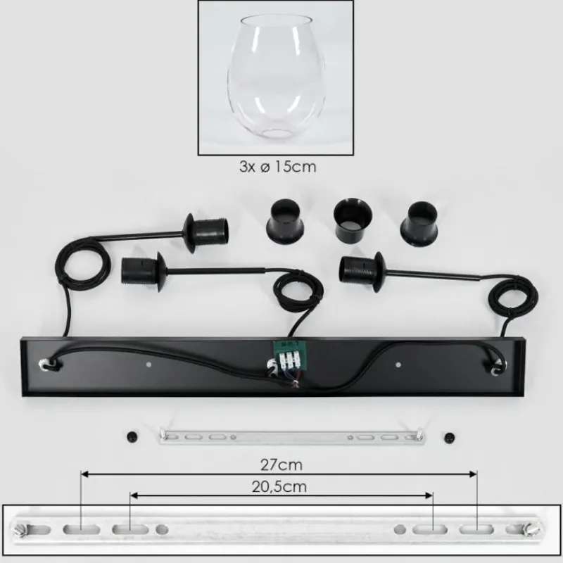 hofstein Vevino Suspension Clair, 3 lumières