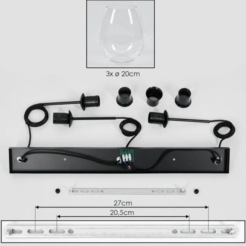 hofstein Vevino Suspension Clair, 3 lumières