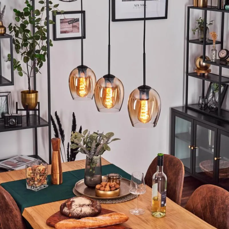 hofstein Vevino Suspension Noir, 3 lumières