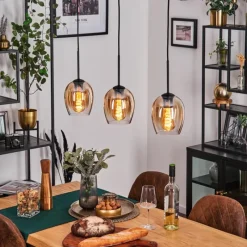 hofstein Vevino Suspension Noir, 3 lumières