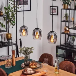 hofstein Vevino Suspension Noir, 3 lumières