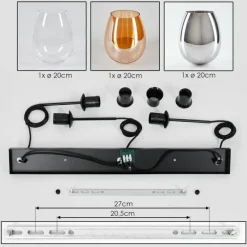 hofstein Vevino Suspension Noir, 3 lumières