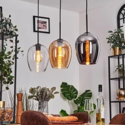 hofstein Vevino Suspension Noir, 3 lumières