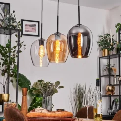 hofstein Vevino Suspension Noir, 3 lumières